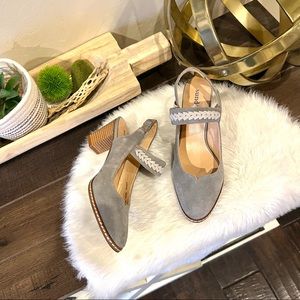 Sundance Catalog Eden Path gray suede shoes